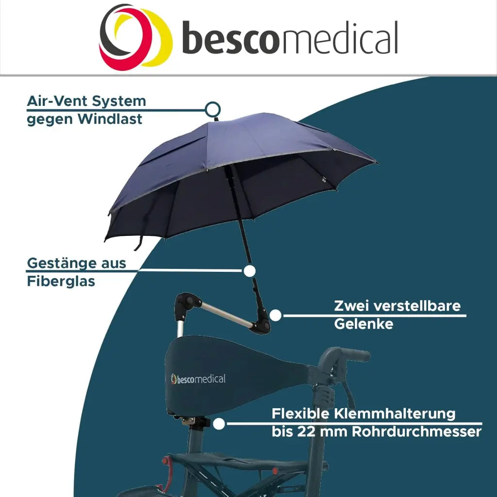 Rollatorschirm für Besco Medical Rollatoren