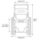 Dusch- & Toilettenrollstuhl Etac Clean 24 Zoll Antriebsräder
