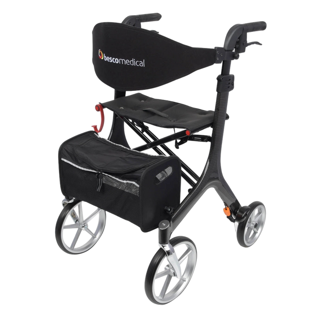 Besco Medical Carbon Rollator in schwarz